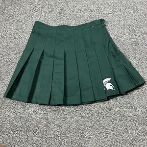 Michigan State Spartans Mini Skirt Womens M Green Pleated Hype‎ & Vice Skort